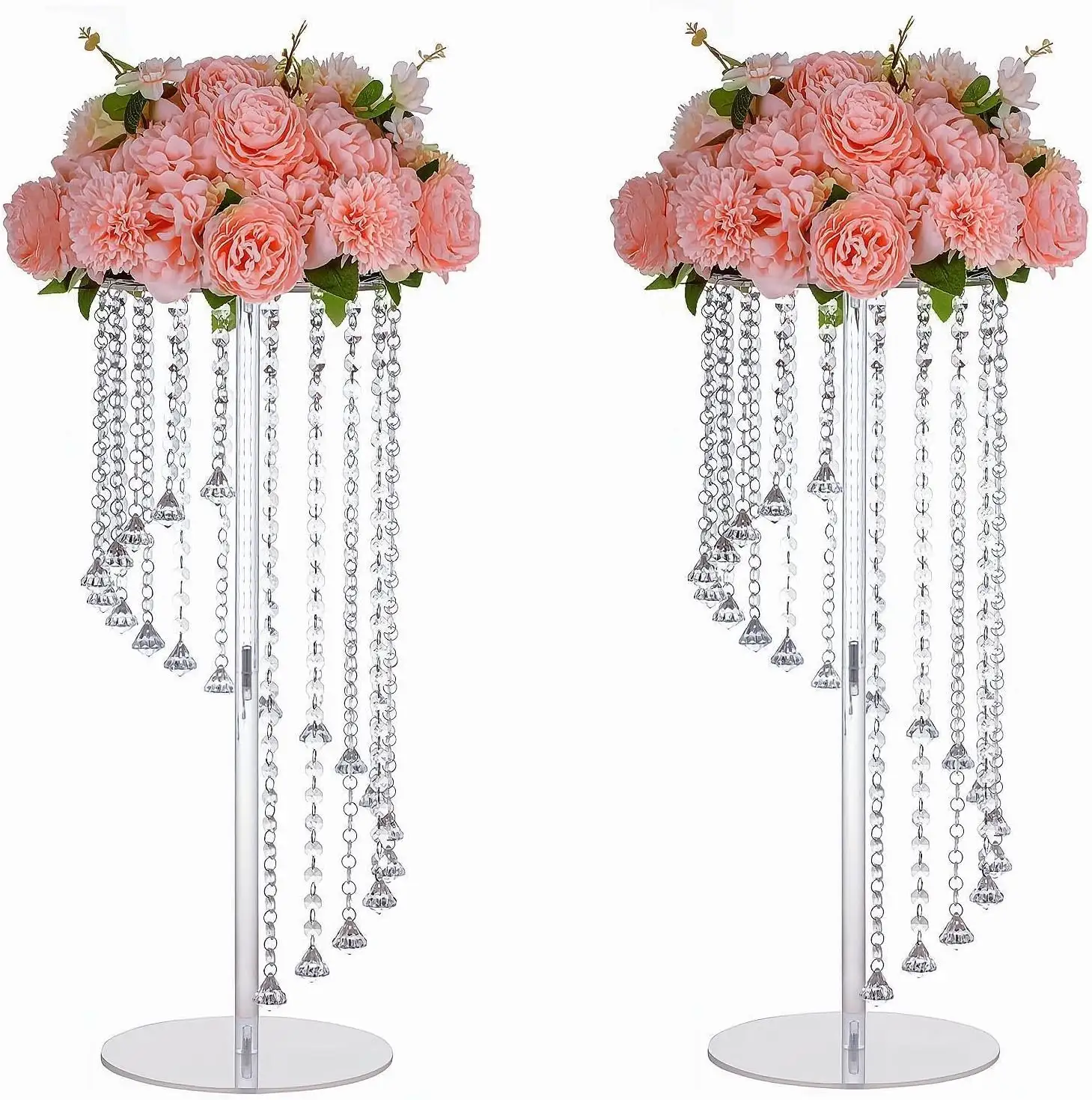 Bunga kristal pernikahan berdiri vas untuk pesta pernikahan hiasan tengah meja pernikahan bunga kristal berdiri bunga tengah meja
