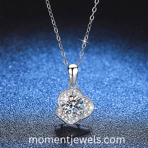 Collier élégant en moissanite, argent sterling 925 plaqué or 18 carats, pendentif géométrique, bijoux cadeau pour femmes - Product Image 5