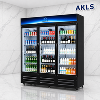 Réfrigérateur commercial à 3 portes vitrées pour boissons froides, jus, boissons gazeuses, pour supermarchés, magasins de proximité, bars, cafés