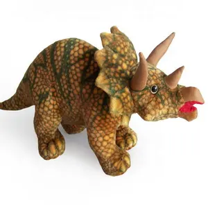热卖毛绒恐龙玩具模拟三角龙恐龙毛绒玩具