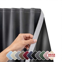 Voilage occultant en polyester tissé transfrontalier pour rideaux en mousseline de type ressort, haute occultation, sans perçage, auto-adhésif facile