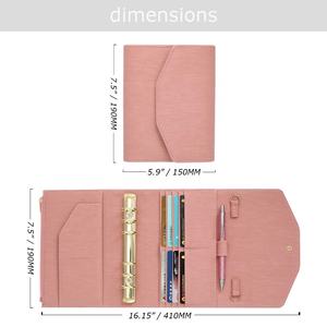 Yihe 13 colori Saffiano Epi pelle A6 Budget Binder Custom Ring Binder Custom Ring Binder Top Seller scuola/ufficio cancelleria regalo foglia di mosca - Product Image 4