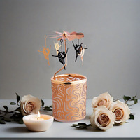 Danseur de ballet dynamique Design Design Chic Cadeau Carrousel Bougeoir Rotatif Bougeoir en Métal et Verre pour la Décoration Intérieure
