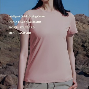 Camisetas de Verano Ecológicas para Mujer, Talla Grande, Absorbentes de Humedad, de Secado Rápido, de Algodón, Casuales, Frescas, con Protección Solar - Product Image 1