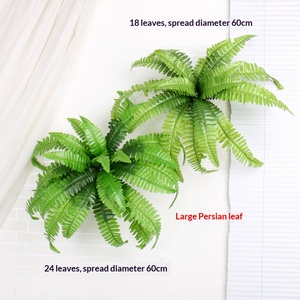 Large <b>Artificial</b> Green Fern Persian <b>Grass</b> Fa ke Leaves Plant For Wedding Wall Background Home Garden Landscape Decoration - Product Image 5