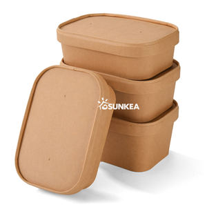 وعاء ورقي مربع مستطيل الشكل قابل للتحلل للاستخدام مرة واحدة وعاء كزة جاهز لتعبئة الورق - Product Image 6