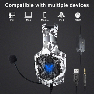 Auriculares de Gaming ONIKUMA K8 Camuflaje con Cable para Jugador de PC Estéreo con Micrófono y Luz LED para PS4, PC, Xbox One y Portátil - Product Image 3