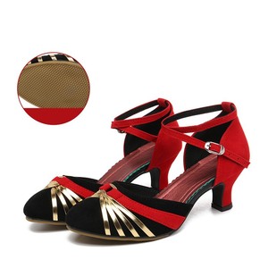 Escarpins <span class=keywords><strong>de</strong></span> <span class=keywords><strong>danse</strong></span> <span class=keywords><strong>latine</strong></span> d'inspiration coréenne pour femmes paillettes/Satin salle <span class=keywords><strong>de</strong></span> bal Tango Salsa chaussures léger sans lacet à la mode mince doux - Product Image 4