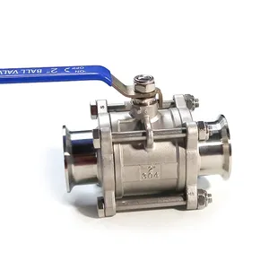 3-Piece Clamp Type Quick Fit Ball Valve 304 316 Stainless Steel Ball Valve