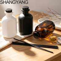 Bouteille diffuseur à roseaux personnalisée couleur noire, blanche, marron, 50 ml, 120 ml, 150 ml, 200 ml, 500 ml, en verre avec boîte
