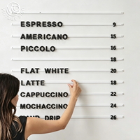 Tableau magnétique à lettres au design moderne, tableau d'affichage pratique à faire soi-même pour les menus de café, bistro et snack-bar