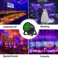 Projecteur LED PAR 18x20W 360W RGBWAUV 6-en-1 IP65 étanche, mince, haute puissance, DMX512, pour éclairage de scène extérieur, concerts, mariages et événements