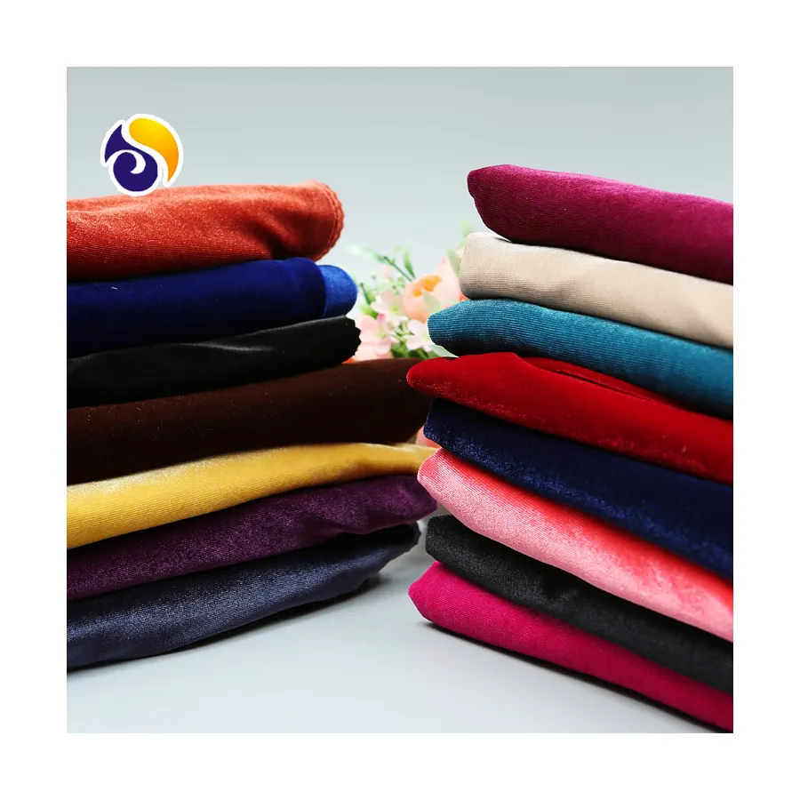 Kain Velour Poliester & Spandeks Kain Garmen Beludru Korea Bahan Baku Tekstil