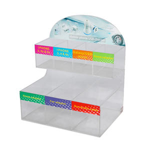 Cửa Hàng Bán Lẻ Countertop Rõ Ràng <span class=keywords><strong>Acrylic</strong></span> Xe Sạc/Tai Nghe/Điện Thoại Cable Hiển Thị Stand Trường Hợp Hộp Cho Điện Thoại Di Động Phụ Kiện Điện Thoại - Product Image 2