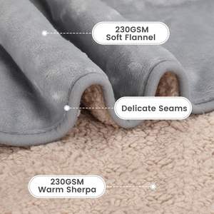 Premium Soft Warm 3 capas Pee Proof Sherpa Fleece Manta para cama - Product Image 4