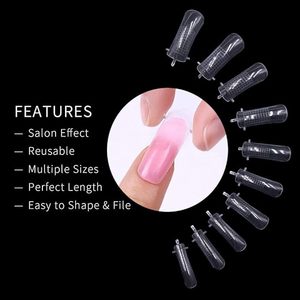 Pointes d'ongles transparentes courtes carrées ovales, extensions en cristal sans papier pour le nail art - Product Image 3