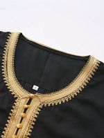 Qamis Homme CCY Jalabiya – Vêtement de Prière Ethnique pour Hommes, Boubou Islamique, Tenue Musulmane du Ramadan, Thobe Marocain, Robe de Prière