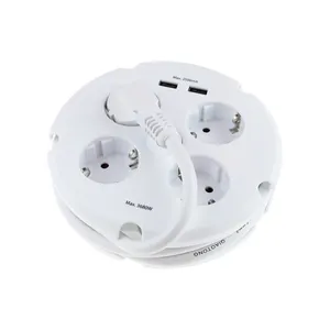 Europe Plug Extension Socket 4 Outlet With 2 Usb Surge Protector Socket