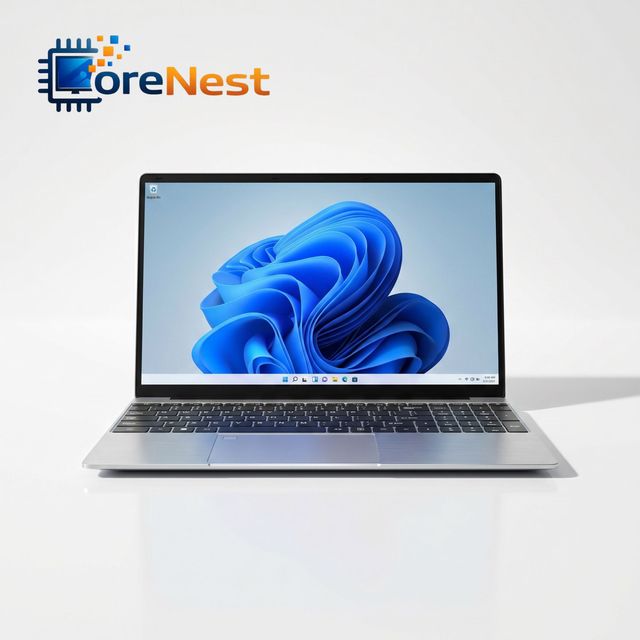CoreNest 15.6 Inch Student Slim Laptop Intel 5205U Fingerprint Backlit Keyboard Online Learning Laptop for School Education