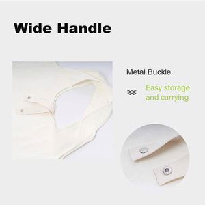 Wholesale Custom Eco-Friendly <b>Reusable</b> Cotton Canvas Grocery Tote <b>Bag</b> Foldable with Metal Buckle for Convenient Shopping - Product Image 3