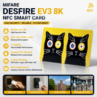 Carte NFC MIFARE DESFire EV3 8K personnalisée, imprimée, 13,56 MHz, haute sécurité, carte RFID intelligente en PVC pour campus et contrôle d'accès