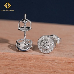 Luxury Fashion Jewelry <b>Earrings</b> Iced Out Cluster <b>Earrings</b> Wedding Gift Lab Grown Diamond 925 <b>Silver</b> <b>Stud</b> <b>Earrings</b> Screw Back - Product Image 6