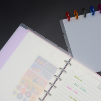 Separador de discos de 9 pestañas, separador de índice de plástico para encuadernación de discos, 6 pestañas laterales, 4 pestañas superiores, tamaño clásico, insertos para agenda, protector de páginas recargable