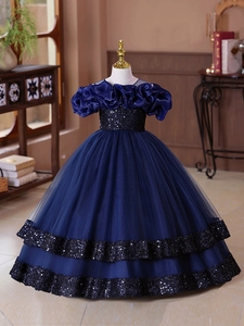 <span class=keywords><strong>Robe</strong></span> de Grande Fille Fantaisie Tendance 12 Ans, <span class=keywords><strong>Robe</strong></span> de Mariage pour Demoiselle d'Honneur avec Design Superposé et Volumineux, <span class=keywords><strong>Robe</strong></span> de Princesse pour Enfants Épaules Dénudées - Product Image 4