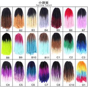 Extensiones de Cabello Sintético de Alta Temperatura, <span class=keywords><strong>Trenzas</strong></span> Africanas Rizadas de 8 Pulgadas, Estilo Spring Twist - Product Image 4