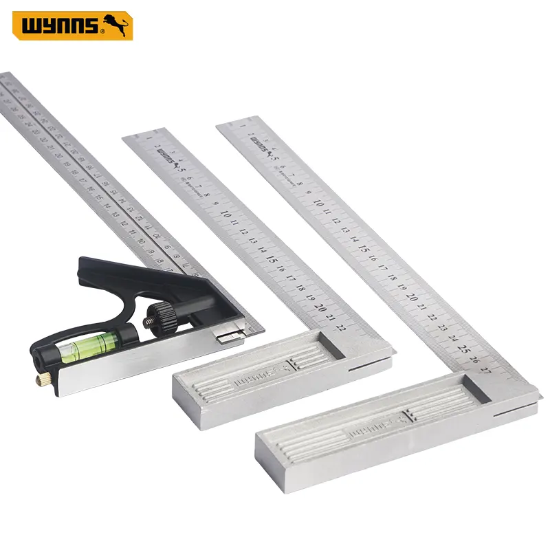 Wynns imperial metric L type ruler designer engineer measure tools with spirit level