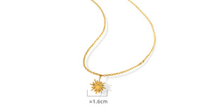 Collar con Colgante de Acero Inoxidable Chapado en Oro PVD de 18K con Símbolo del Dios Sol Apolo |   Diseño Único y Moderno - Product Image 6