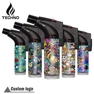 Encendedores de antorcha de butano recargables personalizados con logotipo, a prueba de viento, para cigarrillos y velas, de fábrica, con chorro inclinado, para venta al por mayor, entrega rápida, en stock en EE. UU. - Product Image 2