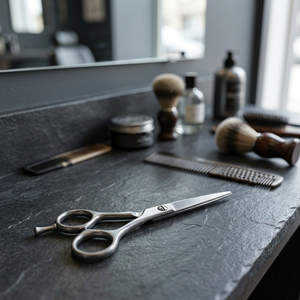 ASAP Professional Customized Logo Hair Cutting Set Stainless Steel Salon <b>Scissors</b> <b>Left</b> <b>Handed</b> Long Handle Sharp Blade Tip Matt - Product Image 3