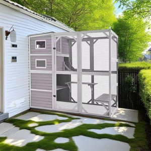 Venta al por mayor respetuoso con el medio ambiente Villa de lujo producto de madera gran hogar al aire libre Animal mascota jaula gato casa - Product Image 1