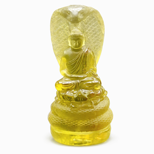 Buda Citrino Protegido por Serpiente Tallada: Una Obra Maestra de Protección, Abundancia y Fuerza Espiritual - Product Image 2