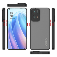 Pour OPPO Reno7 Pro mat fumée couverture arrière translucide TPU PC étui de téléphone portable