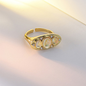 Minimalist Sparkling Stone Open <b>Ring</b> <b>Adjustable</b> Statement Finger <b>Ring</b> for Women - Product Image 5