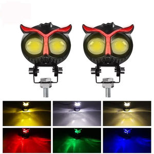 Nouveau phare LED transfrontalier pour <span class=keywords><strong>moto</strong></span> et véhicule électrique, type hibou, lumière modifiée jaune et blanche, <span class=keywords><strong>faisceau</strong></span> longue portée pour position avant - Product Image 2