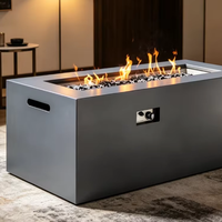 Table de foyer au gaz naturel MGO gris foncé de 70 pouces, autoportante, 60000 BTU, écologique, fabriquée en Chine