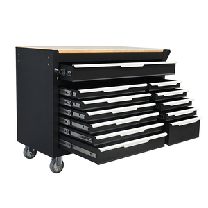 Premium Garage Workshop <b>Rolling</b> <b>Tool</b> Cabinet with 12 Lockable Drawers and Wooden Top - Product Image 2