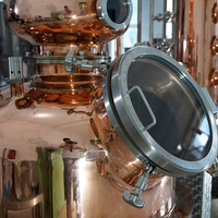 Équipement de Distillation d'alcool de cuivre de Machine d'alambic de Moonshine de haute qualité à vendre colonne de verre avec plaque à bulles de cuivre