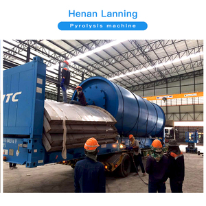 Lanning <span class=keywords><strong>haute</strong></span> qualité escarpement pneu pyrolyse usine déchets plastique recyclage convertir en biochar et bio-huile machine de pyrolyse - Product Image 2
