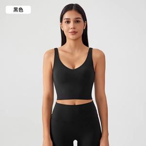 Sujetador Deportivo con Logotipo Personalizado en 15 Colores, Escote en V, Espalda Descubierta, con Relleno Fijo, para Yoga, Fitness, Entrenamiento Atlético - Product Image 5