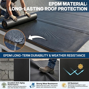 Rouleau de feuille de caoutchouc EPDM noir de haute qualité, imperméable, résistant à l'usure, découpe personnalisable - Product Image 3