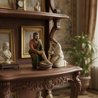 Figurines de la Nativité traditionnelles en polyrésine peinte ZICOM, ornements de la Passion, lavant les pieds, pour usage intérieur, environ 9cm 9069-K2023
