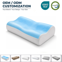 Direkt vom Hersteller: Maßgefertigtes Grenzüberschreitendes Kühlendes Seeblau Cool Gel Memory Foam Kissen, Ergonomische Nackenstütze