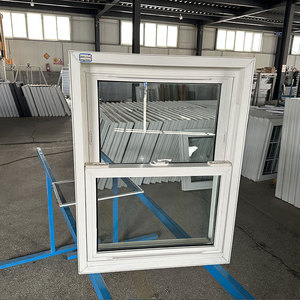 Fenêtres américaines à simple battant coulissant vertical en PVC personnalisées, anti-effraction, isolation thermique, protection contre les ouragans - Product Image 1