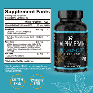 OEM alfa cervello zinco nootropico supplemento memoria chiarezza mentale miglioramento cognitivo L-teanina vitamina B6 capsule - Product Image 2