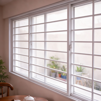 Système de fenêtres coulissantes modernes en aluminium avec montants horizontaux et verre intimité pour appartements résidentiels - Vente en gros