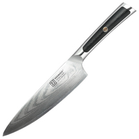 Couteau de chef japonais en acier Damas de haute qualité KEEMAKE de 6,5 pouces, couteau de cuisine tranchant avec manche G10